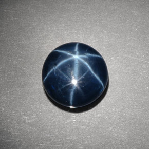 Zaffiro stellato Blu naturale da 5.84 ct, Taglio rotondo, Opaco