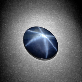 Zaffiro stellato Blu naturale da 3.15 ct, Taglio ovale, Opaco