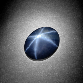 Zaffiro stellato Blu naturale da 3.15 ct, Taglio ovale, Opaco