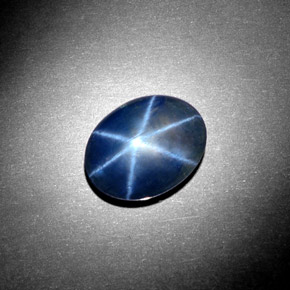 Zaffiro stellato naturale blu da 5,08 ct, taglio ovale, opaco