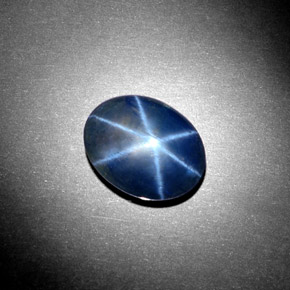 Zaffiro stellato naturale blu da 5,08 ct, taglio ovale, opaco