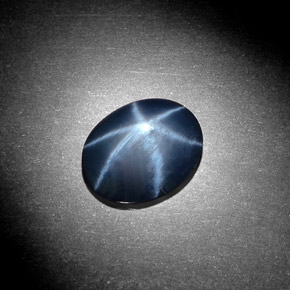 Zaffiro stellato Blu naturale da 3.22 ct, Taglio ovale, Opaco