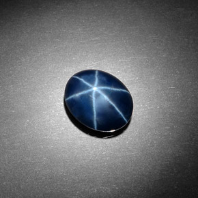 Zaffiro stellato naturale blu da 4,06 ct, taglio ovale, opaco