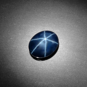 Zaffiro stellato naturale blu da 4,06 ct, taglio ovale, opaco