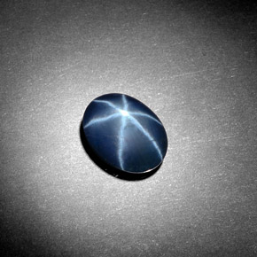 Zaffiro stellato naturale blu da 2,91 ct, taglio ovale, opaco