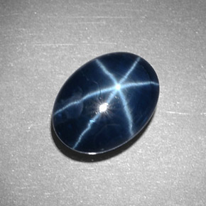 Zaffiro stellato naturale blu da 3,18 ct, taglio ovale, opaco
