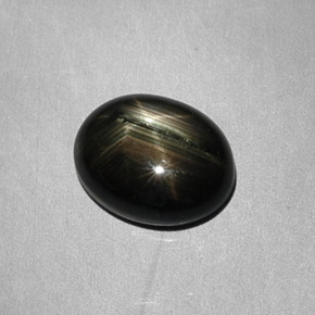 Zaffiro stellato Nero naturale da 6.26 ct, Taglio ovale, Opaco
