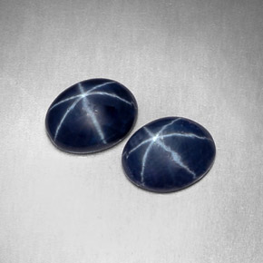 Zaffiro stellato naturale blu da  ct, taglio ovale, opaco
