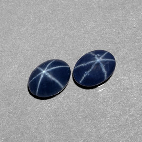Zaffiro stellato naturale blu da  ct, taglio ovale, opaco