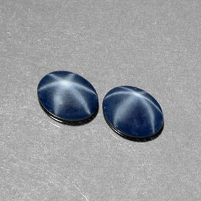 Zaffiro stellato naturale blu da  ct, taglio ovale, traslucido