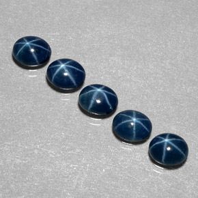 Zaffiro stellato naturale blu da  ct, taglio ovale, traslucido