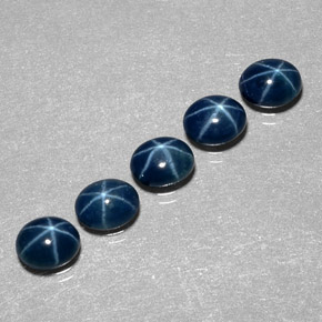 Zaffiro stellato naturale blu da  ct, taglio ovale, traslucido