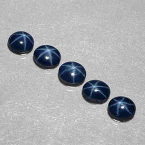 Zaffiro stellato naturale blu da  ct, taglio ovale, opaco