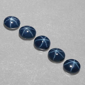 Zaffiro stellato naturale blu da  ct, taglio ovale, opaco