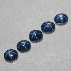 Zaffiro stellato naturale blu da  ct, taglio ovale, opaco