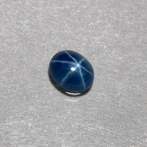Zaffiro stellato naturale blu da 0,46 ct, trasparente, trasparente/traslucido