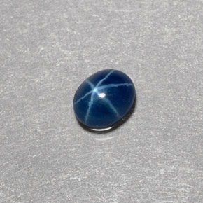 Zaffiro stellato naturale blu da 0,46 ct, trasparente, trasparente/traslucido