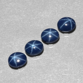 Zaffiro stellato naturale blu da  ct, taglio ovale, opaco