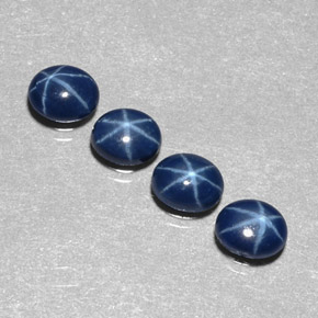 Zaffiro stellato naturale blu da  ct, taglio ovale, opaco