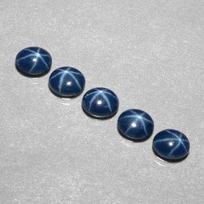 Zaffiro stellato naturale blu da  ct, taglio ovale, opaco