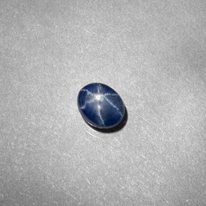 Zaffiro stellato naturale blu da 0,67 ct, trasparente, trasparente/traslucido