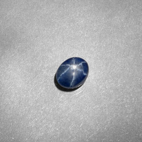 Zaffiro stellato naturale blu da 0,67 ct, trasparente, trasparente/traslucido