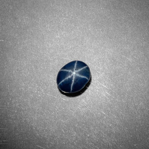 Zaffiro stellato naturale blu da 0,62 ct, trasparente, trasparente/traslucido