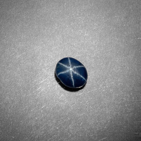 Zaffiro stellato naturale blu da 0,62 ct, trasparente, trasparente/traslucido