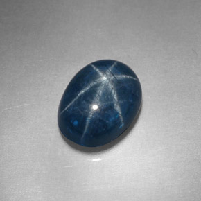 Zaffiro stellato Blu naturale da 2.11 ct, Taglio ovale, Opaco