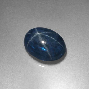 Zaffiro stellato Blu naturale da 2.11 ct, Taglio ovale, Opaco