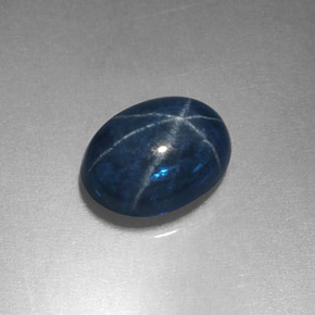 Zaffiro stellato Blu naturale da 2.11 ct, Taglio ovale, Opaco