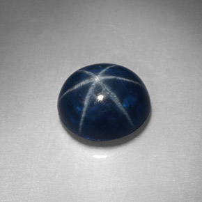 Zaffiro stellato naturale blu da 2,32 ct, taglio ovale, opaco