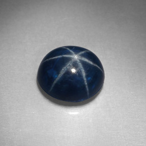 Zaffiro stellato naturale blu da 2,32 ct, taglio ovale, opaco