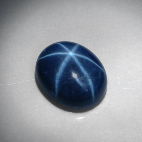 Zaffiro stellato Blu naturale da 5.54 ct, Taglio ovale, Opaco