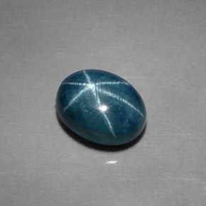 Zaffiro stellato naturale blu da 2,14 ct, taglio ovale, opaco