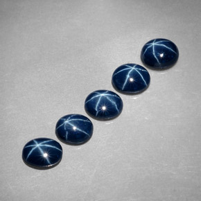 Zaffiro stellato naturale blu da  ct, taglio ovale, opaco