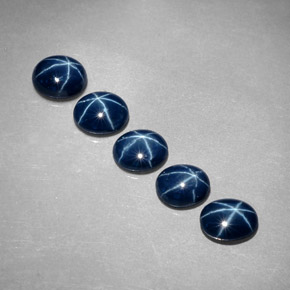 Zaffiro stellato naturale blu da  ct, taglio ovale, opaco