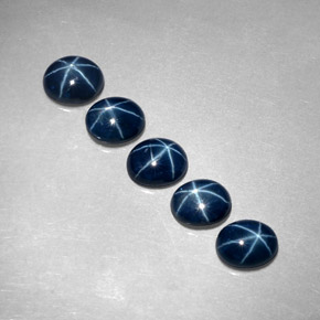 Zaffiro stellato naturale blu da  ct, taglio ovale, traslucido
