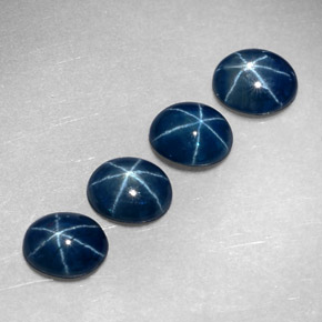 Zaffiro stellato naturale blu da  ct, taglio ovale, traslucido
