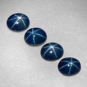 Zaffiro stellato naturale blu da  ct, taglio ovale, traslucido