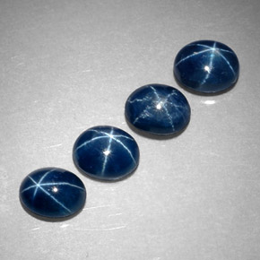 Zaffiro stellato naturale blu da  ct, taglio ovale, traslucido