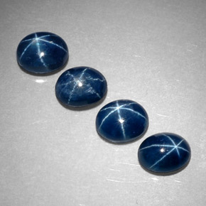 Zaffiro stellato naturale blu da  ct, taglio ovale, traslucido