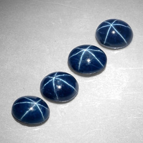 Zaffiro stellato naturale blu da  ct, taglio ovale, opaco