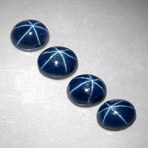 Zaffiro stellato naturale blu da  ct, taglio ovale, opaco