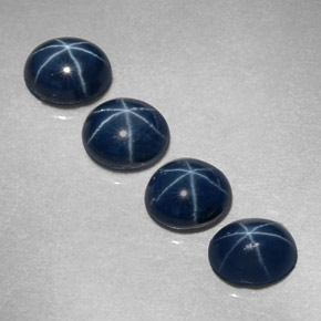 Zaffiro stellato naturale blu da  ct, taglio ovale, opaco