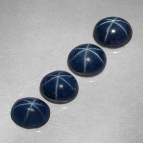 Zaffiro stellato naturale blu da  ct, taglio ovale, opaco