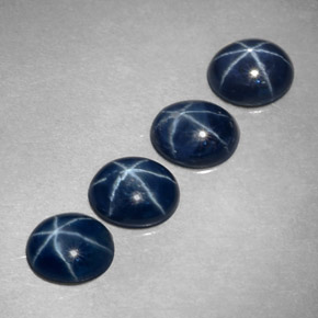 Zaffiro stellato naturale blu da  ct, taglio ovale, opaco