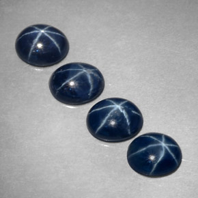Zaffiro stellato naturale blu da  ct, taglio ovale, opaco