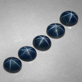 Zaffiro stellato naturale blu da  ct, taglio ovale, opaco