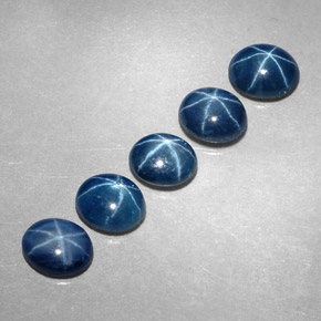 Zaffiro stellato naturale blu da  ct, taglio ovale, traslucido